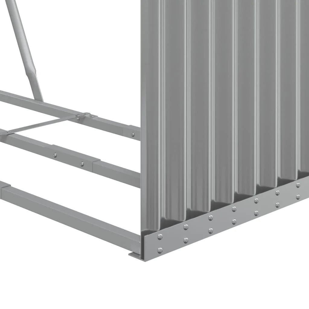 Portalegna chiaro 120 x 45 x 210 cm acciaio zincato grigio 02_0043809