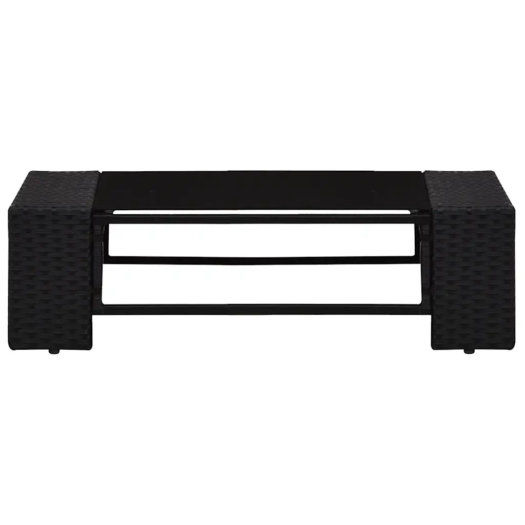 Salotto da Giardino-Set Divani da Giardino3 pz in Polyrattan Nero