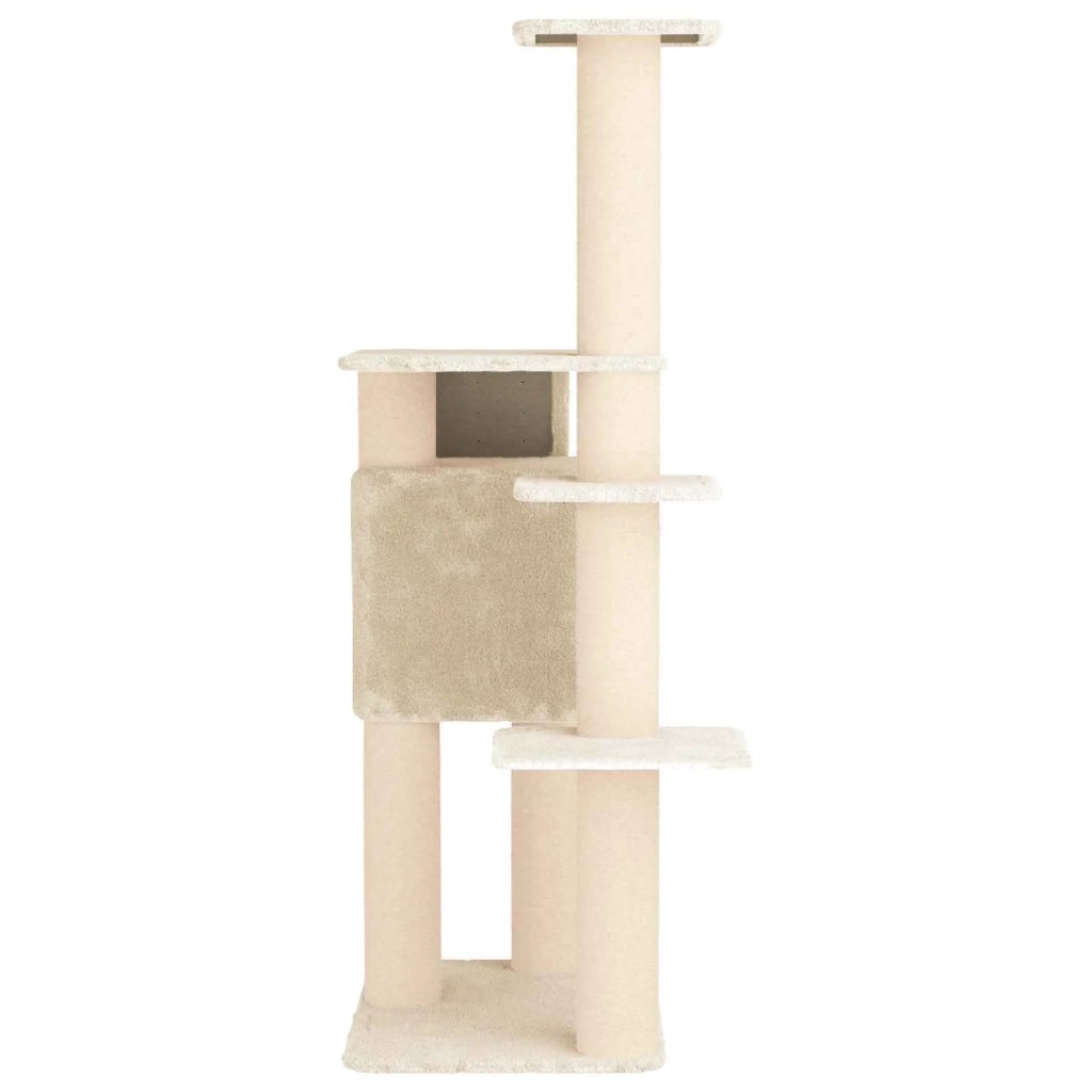 Albero per gatti con pali per graffiare in sisal Crema 183 cm 42033069