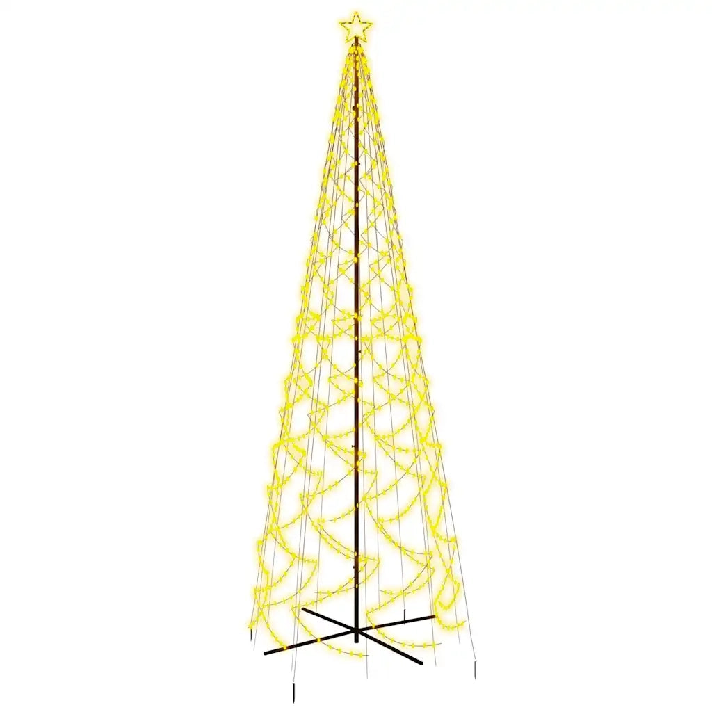 Albero di Natale | Decorazioni natalizie a Cono Bianco Caldo 1400 LED 160x500 cm
