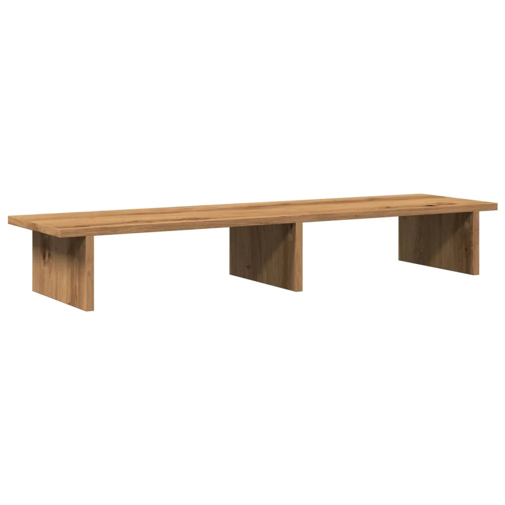 Supporto per monitor mobile da tavolo mobile per ufficio artigianale 100 x 27 x 15 cm legno ingegnerizzato marrone 02_0044910