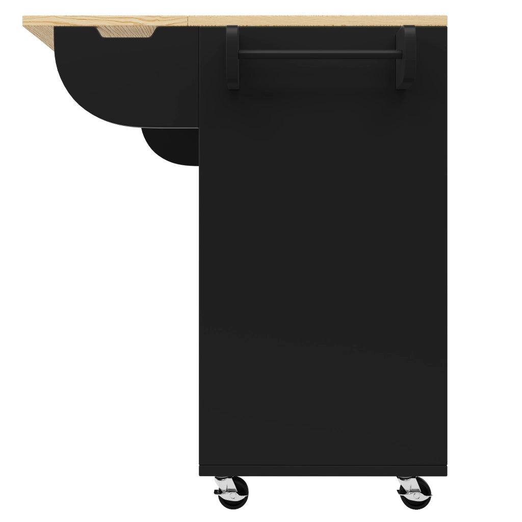 CARRELLO CUCINA Pieghevole 110x42x90 cm MDF Nero