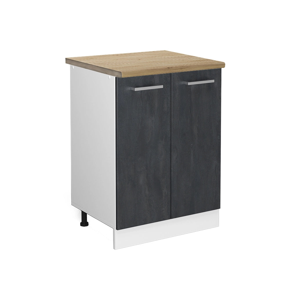 Vicco Mobiletto base cucina Calcestruzzo nero 60 cm PL Rovere