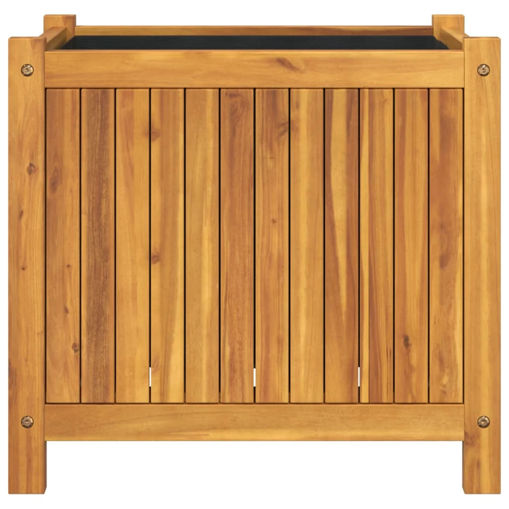 Fioriera rialzata per piante fiori e patio con rivestimento 54 x 31 x 50 cm legno massello di acacia marrone 02_0038139