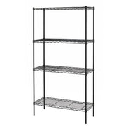 SCAFFALE A FILO 5 RIPIANI ACCIAIO VERNICIATO NERO 35X61X180H CM