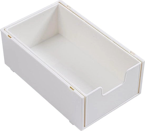 Organizzatore da scrivania, cassetta di caricamento, combinabile a piacere, supporto da ufficio, oggetti di uso quotidiano, trucco, cosmetica, gioielli, archiviazione, ogni 18,5 x 11,5 x 7 cm, bianco