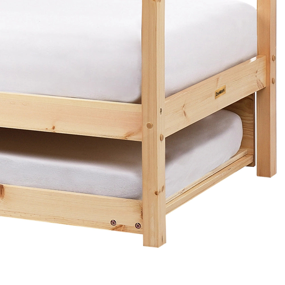 Letto a scomparsa della casa per bambini in legno di pino chiaro UE misura singola 90 x 200 cm letto con base a doghe per la cameretta
