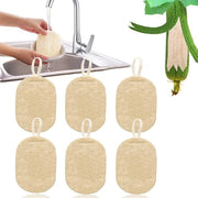 Set di spugne a loofah 6 pezzi - Ecologico - Biodegradabile - Schiuma naturale - Sostenibile - Buone proprietà schiumanti - Spugne per la pulizia