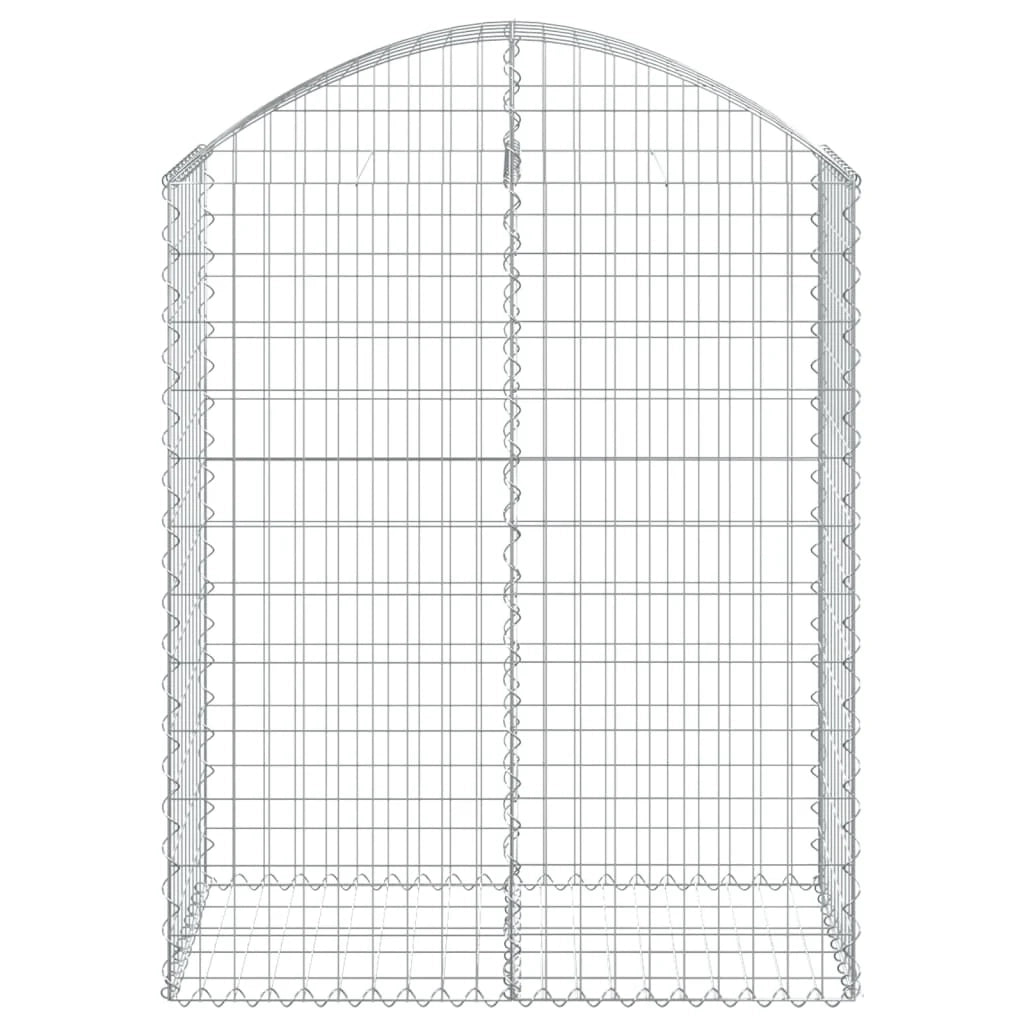 Cesto gabbione recinzione a gabbia muro di contenimento ad arco 100 x 50 x 120/140 cm ferro zincato argento 02_0039961