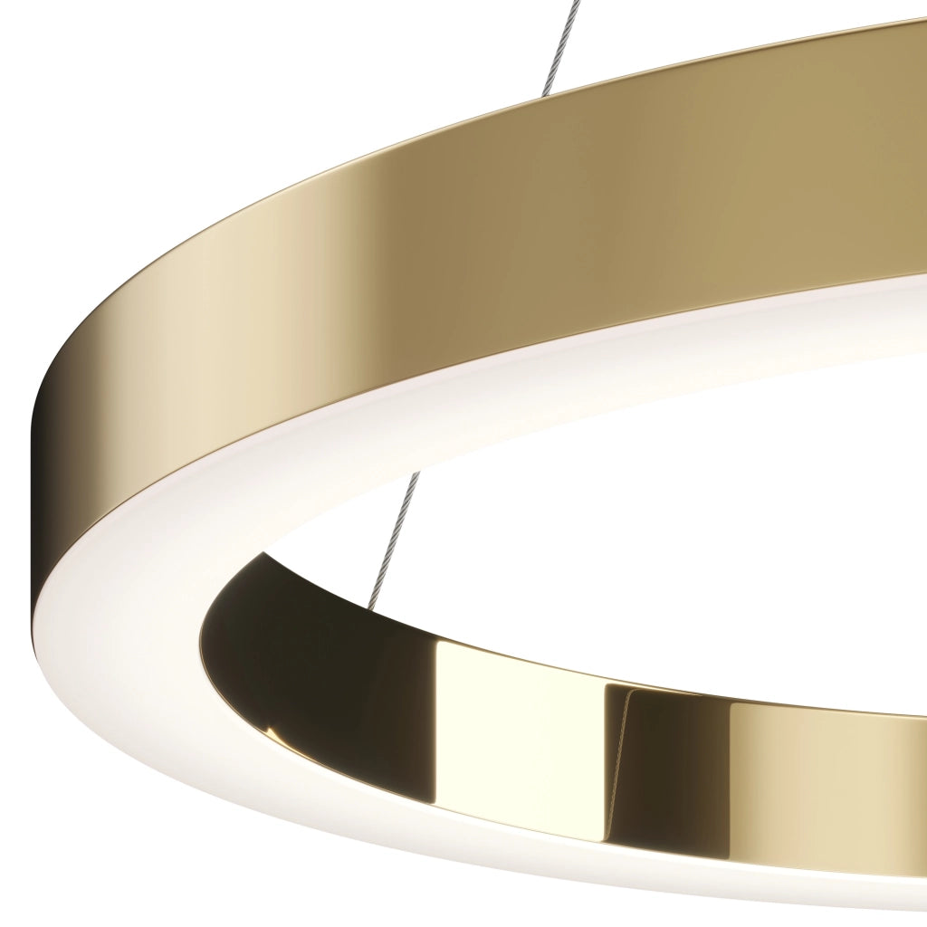 Lampadario A Sospensione Moderno Saturno Acciaio Ottone 1 Luce Led 45W