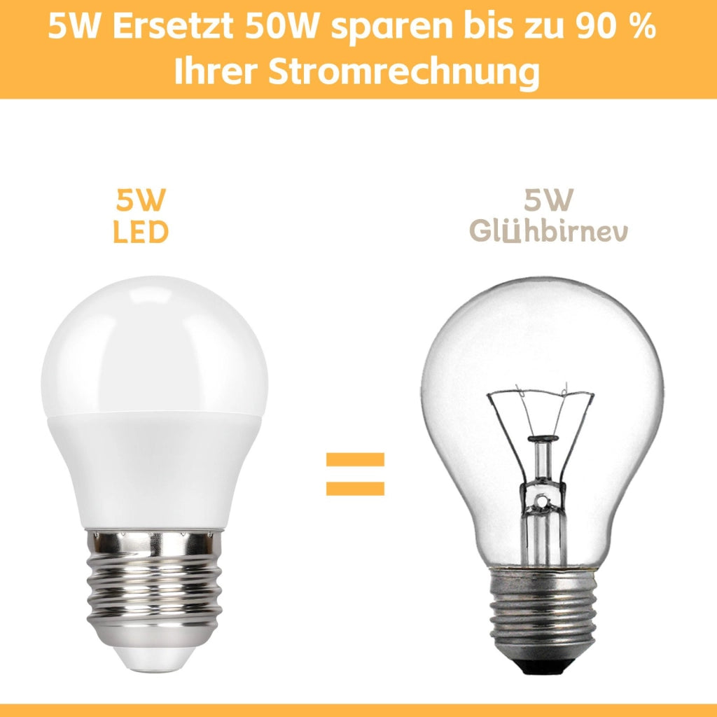 ZMH Lampadina Set di 6 LED E27 Bianca 5W 3000K Lampadina Bianca Calda Lampada a Risparmio Energetico Senza Sfarfallio