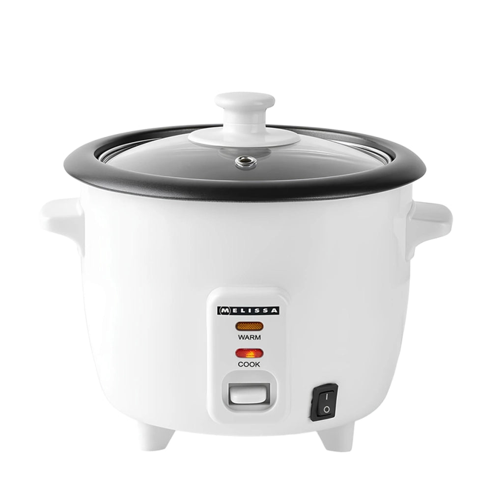 Cuociriso 0.6 L 300W Rivestimento Antiaderente con Cestello per la Cottura a Vapore Bianco MELISSA