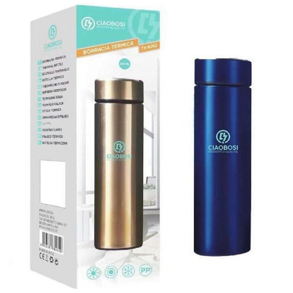 Trade Shop - Borraccia Termica In Acciaio 450 Ml Thermos Caldo Freddo Porta Bevande Tx-8262 -