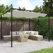 Pergola con Tetto Retrattile Crema 295x292x230 cm