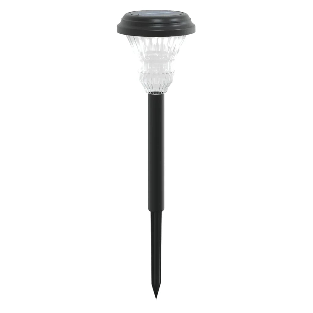 Set di 12 luci solari decorative da giardino 8,5 x 31 cm con accensione automatica stile moderno plastica nera 02_0056664