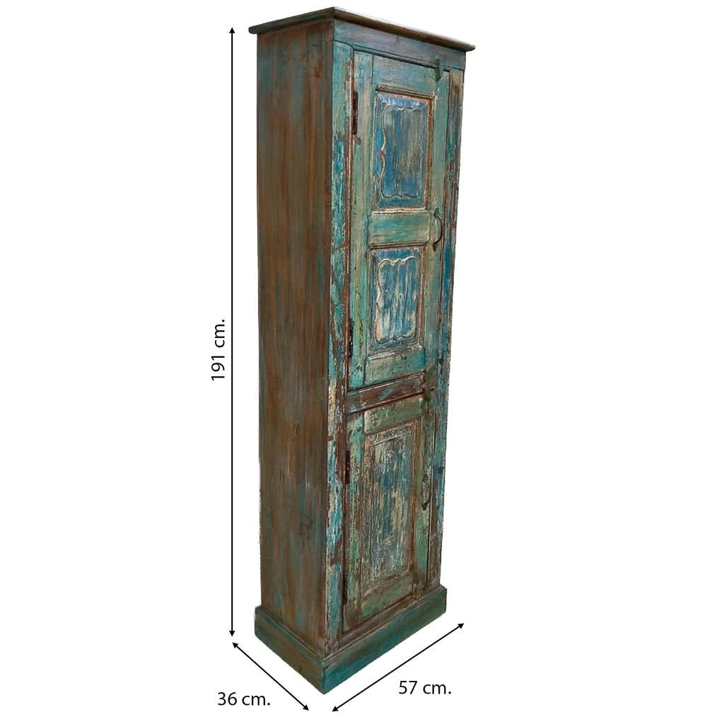 Credenziale in legno artigianale 57x36x191h cm