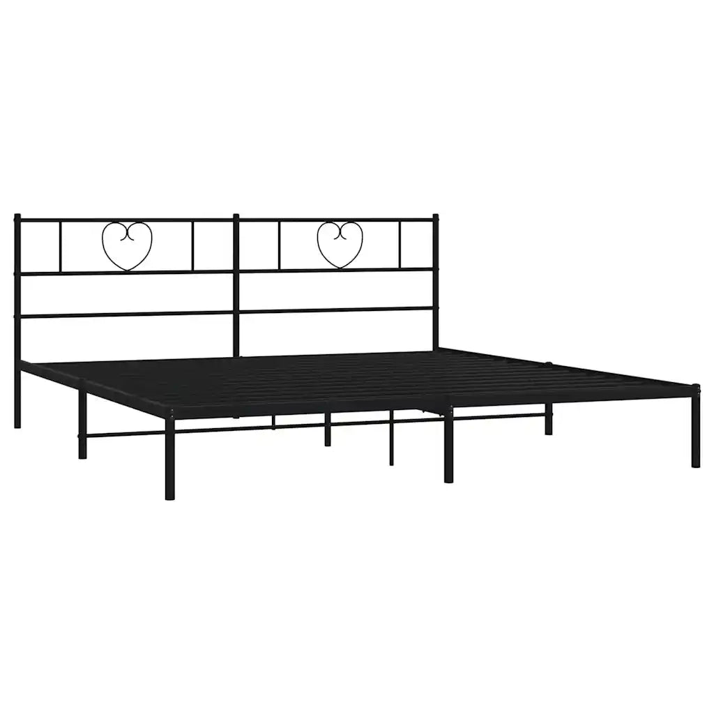 Giroletto con Testiera-Struttura Letto con testiera in Metallo Nero 183x213 cm 501191
