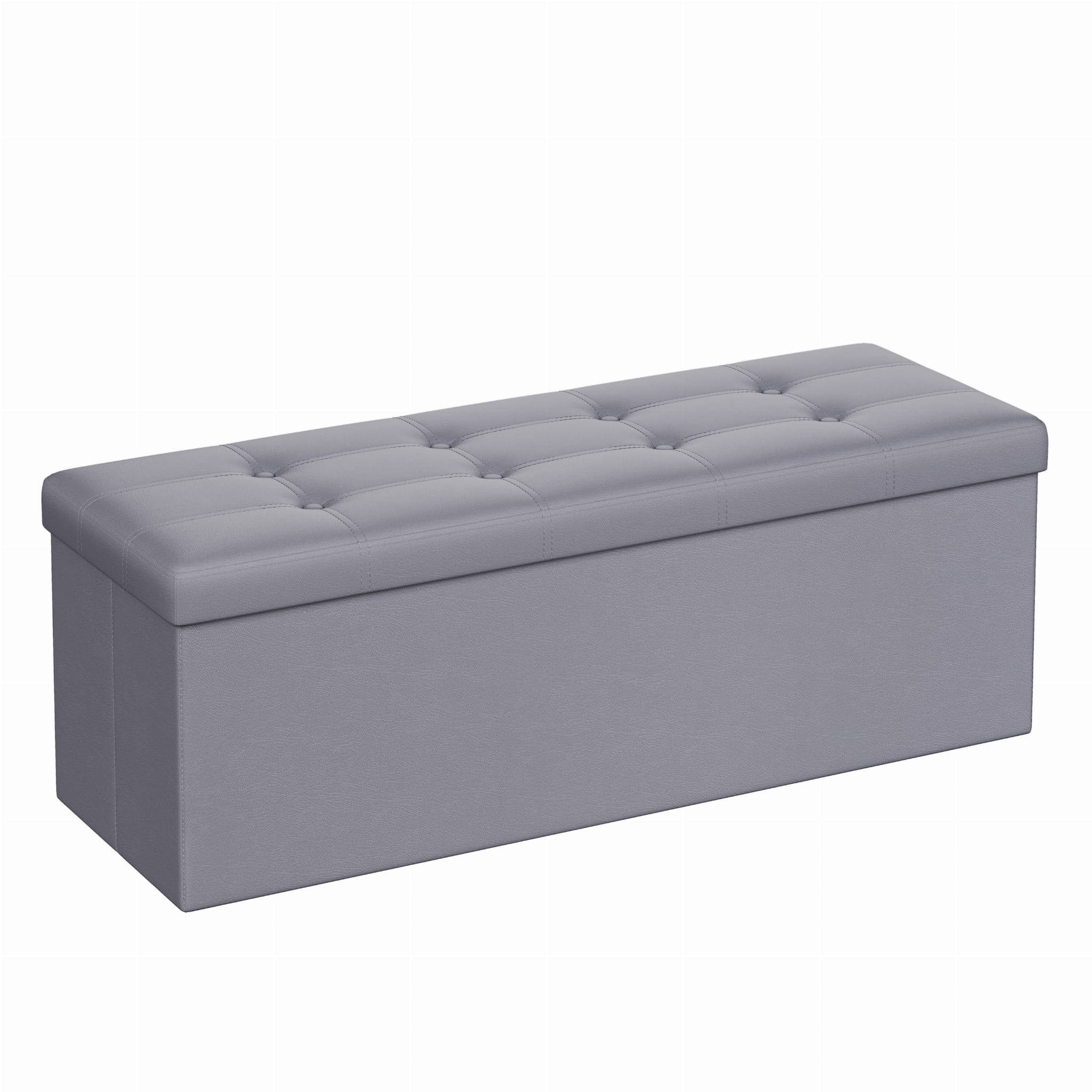 Valora POUF Pouf contenitore grigio chiaro in MDF per camera da letto