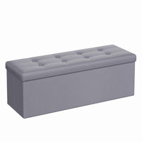 Valora POUF Pouf contenitore grigio chiaro in MDF per camera da letto