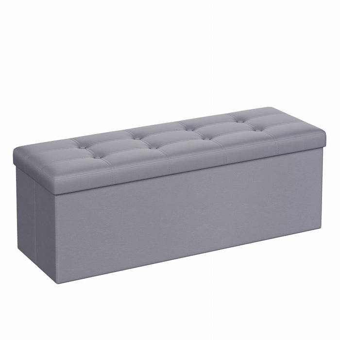 Valora POUF Pouf contenitore grigio chiaro in MDF per camera da letto