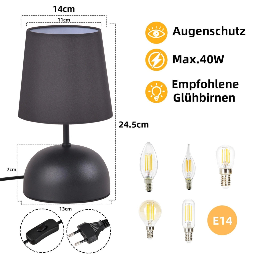ZMH Lampada da tavolo tessuto beige moderna con cavo per camera letto comodino
