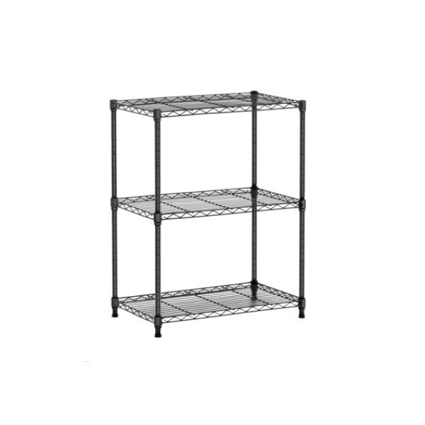 SCAFFALE A FILO 3 RIPIANI ACCIAIO VERNICIATO NERO 35X61X89H CM