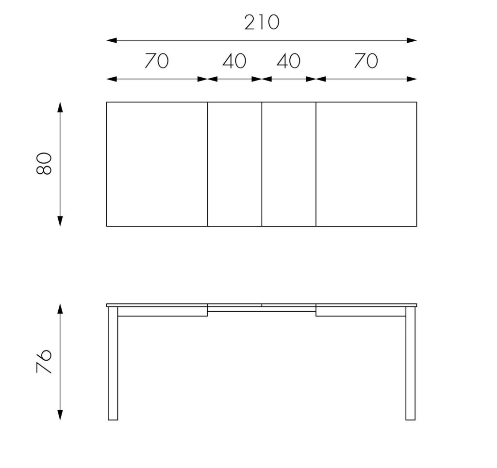 Tavolo allungabile in melaminico tortora 130/210x80x76h cm