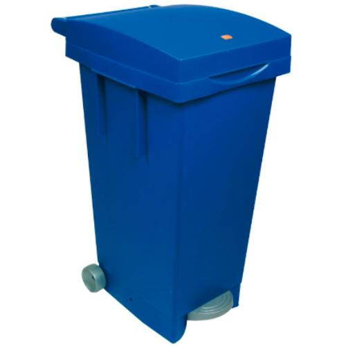 BIDONE X RIFIUTI C/RUOTE 80LT BLU