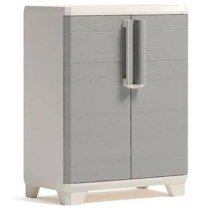 ARMADIO RESINA """"""KETER WOOD"""""" BASSO L68 P39 H90 BEIGE/EFFETTO LEGNO