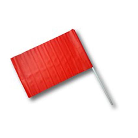 BANDIERA SEGNALETICA IN PVC ROSSA DOUBLE FACE MANICO PLASTICA