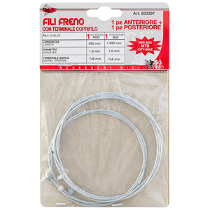 FILO FRENO X BICI MTB-CITY (KIT ANT.85CM -POST.155CM) Ø 1,6MM