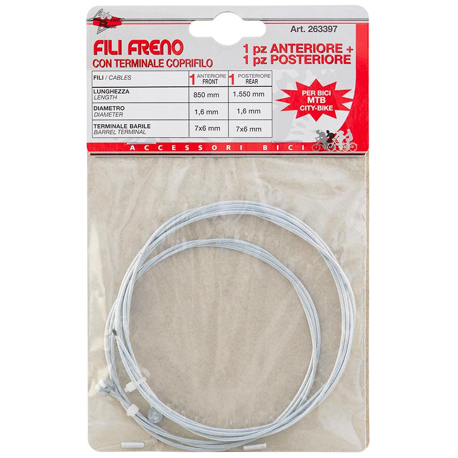 FILO FRENO X BICI MTB-CITY (KIT ANT.85CM -POST.155CM) Ø 1,6MM