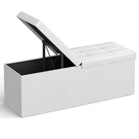 Valora PUFA Pouf Organizer Bianco MDF Seduta Contenitore
