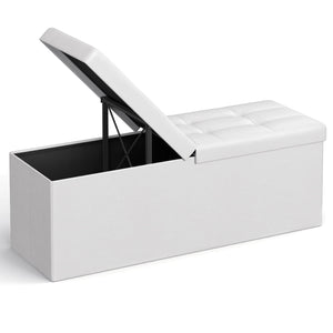 Valora PUFA Pouf Organizer Bianco MDF Seduta Contenitore