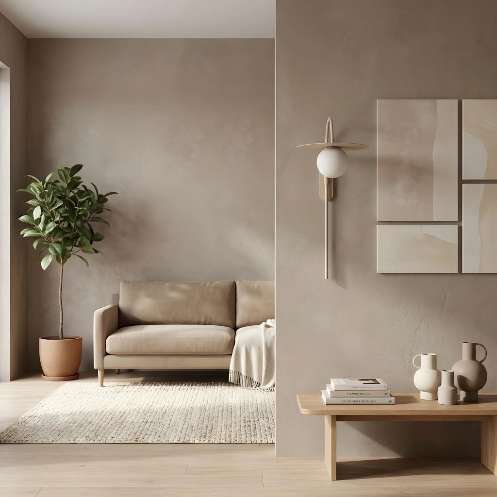 Applique decorativa Flat beige sfera bianca E27 Luminex