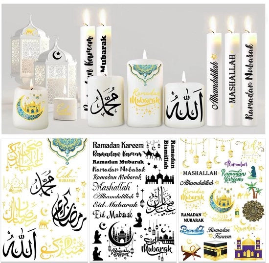 Set di candele decorative per Eid da 6 pezzi per la decorazione di Ramadan