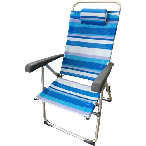 SDRAIO ALLUMINIO C/BRACCIOLI E CUSCINO BLU PIEGHEVOLE