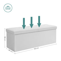 Valora PUFA Pouf Organizer Bianco MDF Seduta Contenitore