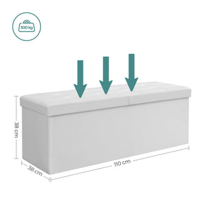 Valora PUFA Pouf Organizer Bianco MDF Seduta Contenitore