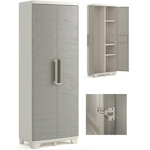 ARMADIO RESINA """"""KETER WOOD"""""" PORTASCOPE L68 P39 H173 BEIGE/EFFETTO LEGNO