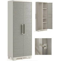 ARMADIO RESINA """"""KETER WOOD"""""" PORTASCOPE L68 P39 H173 BEIGE/EFFETTO LEGNO