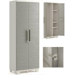 ARMADIO RESINA """"""KETER WOOD"""""" PORTASCOPE L68 P39 H173 BEIGE/EFFETTO LEGNO