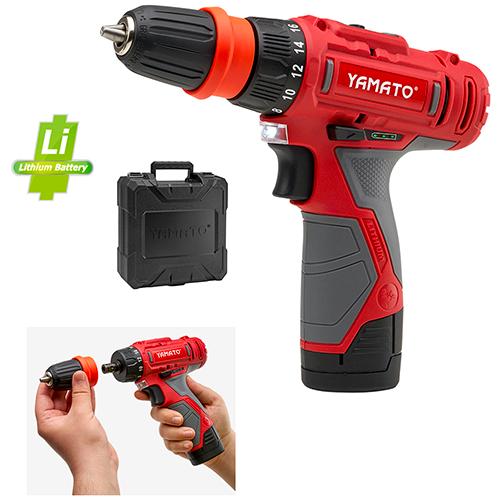 TRAPANO AVV. BATTERIA YAMATO 12V 2AH KIT INSERTI E PUNTE