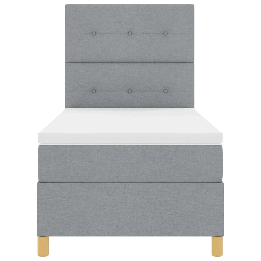 Letto a Sorgente LED Grigio chiaro 100 x 200 cm Tessuto 3343075