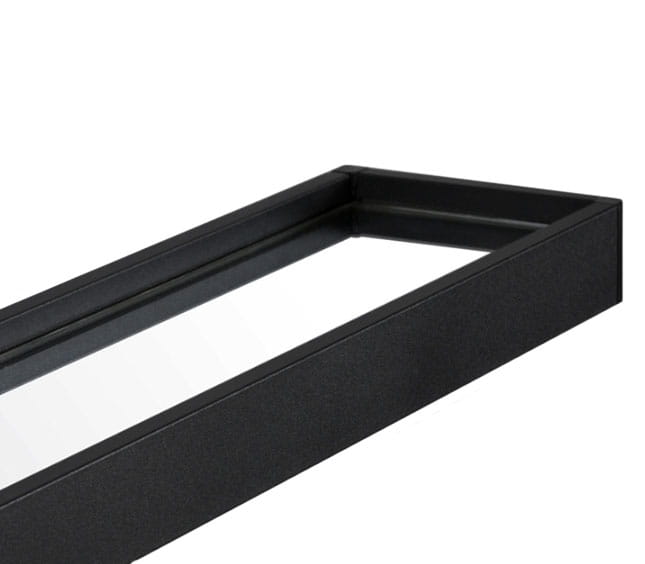 SPECCHIO Valora CON MENSOLA 70CM Nero Rotondo Stile Loft