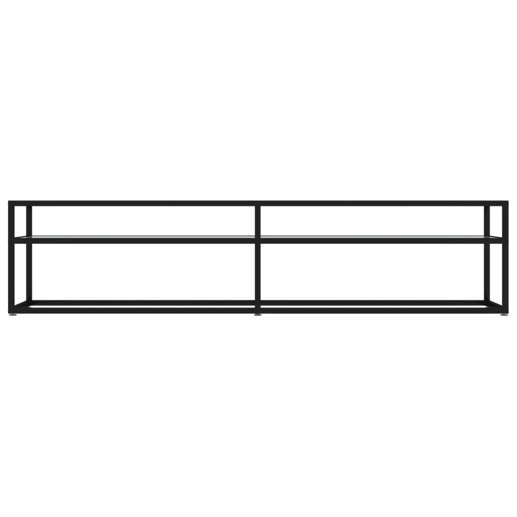 Mobile Porta TV Marmo Bianco 180x40x40,5 cm in Vetro Temperato 331724