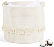 Asseccoletto a mano con maniglia - 38 litri - bianco - cotone - 35 x 40 cm