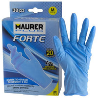MAURER-PLUS Guanti MONOUSO in Nitrile Forte Taglia L-8,1/2 CF. in Scatola da 30 pz