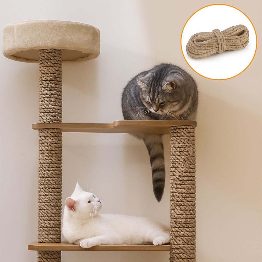 Corda di juta 8 mm x 20 m fune, spago di canapa naturale fai da te, giardino