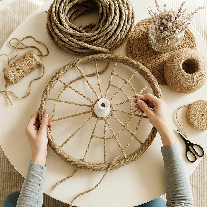 Corda di juta 12 mm x 15 m fune, spago di canapa naturale fai da te, giardino